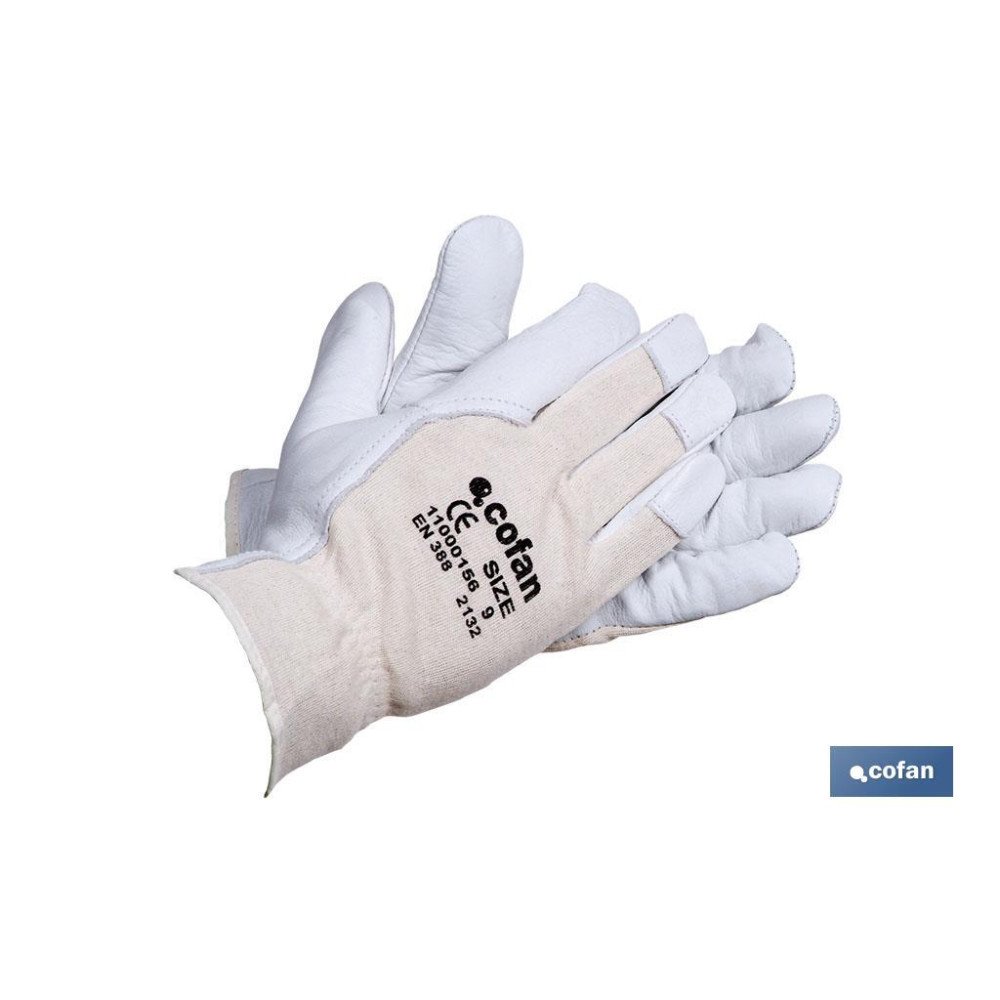BLÍSTER GUANTE DE PIEL VACUNO DORSO DESCUBIERTO TALLA 9 VENTA UNITARIA (PACK: 1 UDS)
