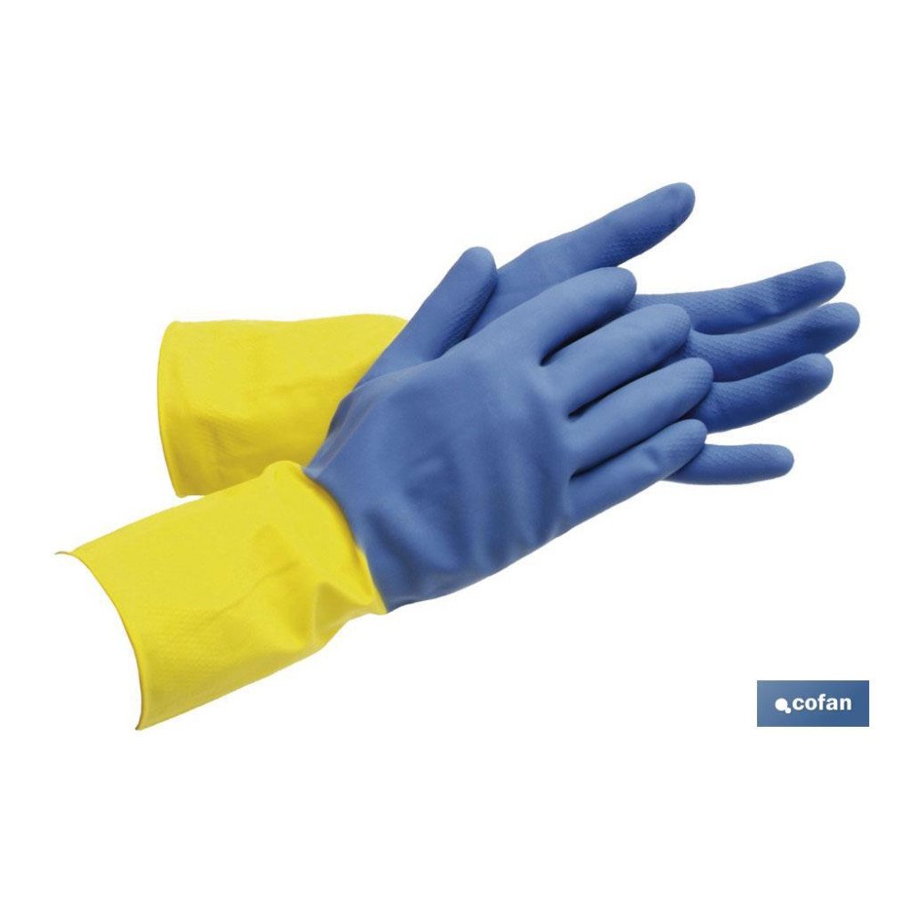 GUANTE BICOLOR LATEX REFORZADO T 10 (PACK: 12 UDS)