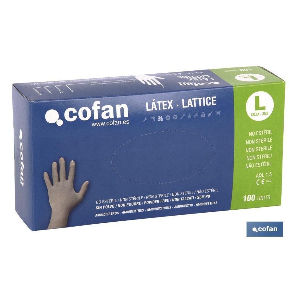 CAJA 100 UDS. GUANTE LATEX SIN POLVO T - XL (PACK: 1 UDS)