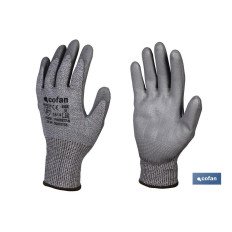 GUANTE ANTICORTE IMPREGNADO PU GRIS T-7 (PACK: 12 UDS)