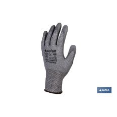 GUANTE ANTICORTE IMPREGNADO PU GRIS T-7 (PACK: 12 UDS)