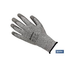 GUANTE ANTICORTE IMPREGNADO PU GRIS T-7 (PACK: 12 UDS)
