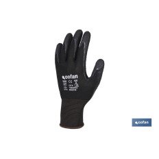 GUANTE SOPORTE POLIESTER IMPREGNADO LATEX NEGRO T-10 (PACK: 12 UDS)