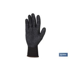GUANTE SOPORTE POLIESTER IMPREGNADO LATEX NEGRO T-10 (PACK: 12 UDS)