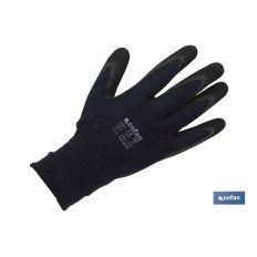 GUANTE SOPORTE POLIESTER IMPREGNADO LATEX NEGRO T-10 (PACK: 12 UDS)