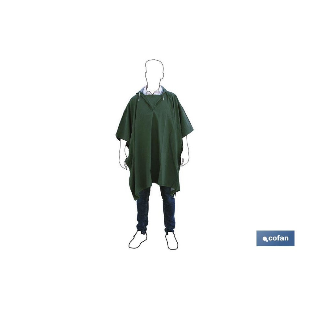 PONCHO DE AGUA VERDE PVC/POLIESTER TALLA ÚNICA (PACK: 1 UDS)