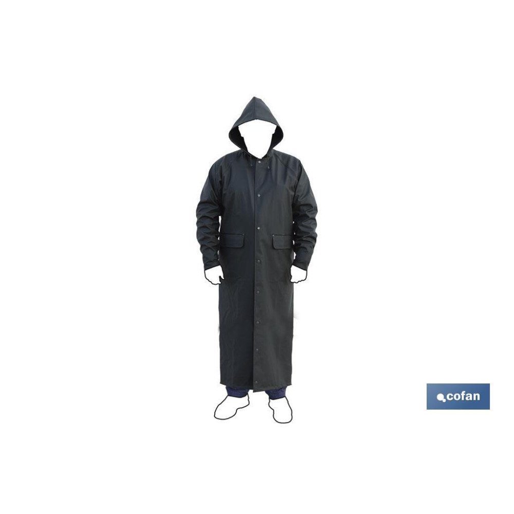 ABRIGO LARGO DE LLUVIA VERDE PU/PVC TALLA L (PACK: 1 UDS)