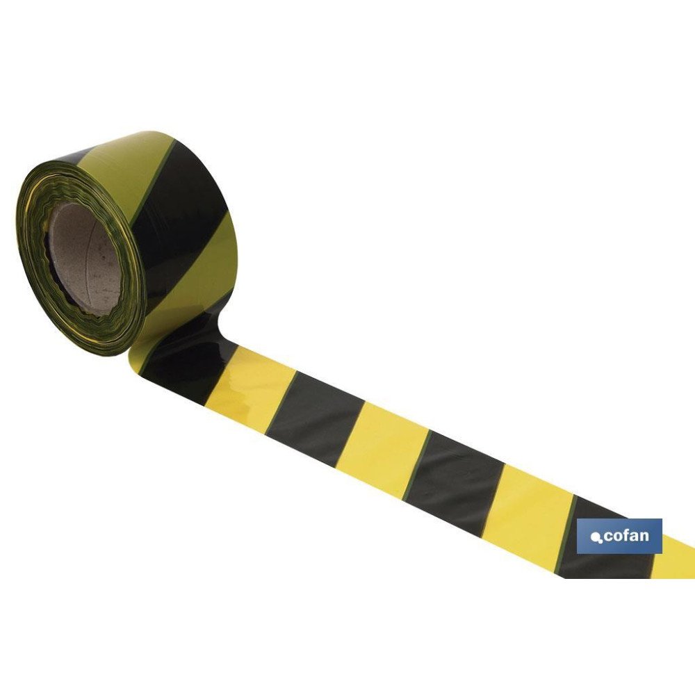 CINTA BALIZAM. AMARILLA/NEGRA 50MM X 100MTS (PACK: 1 UDS)