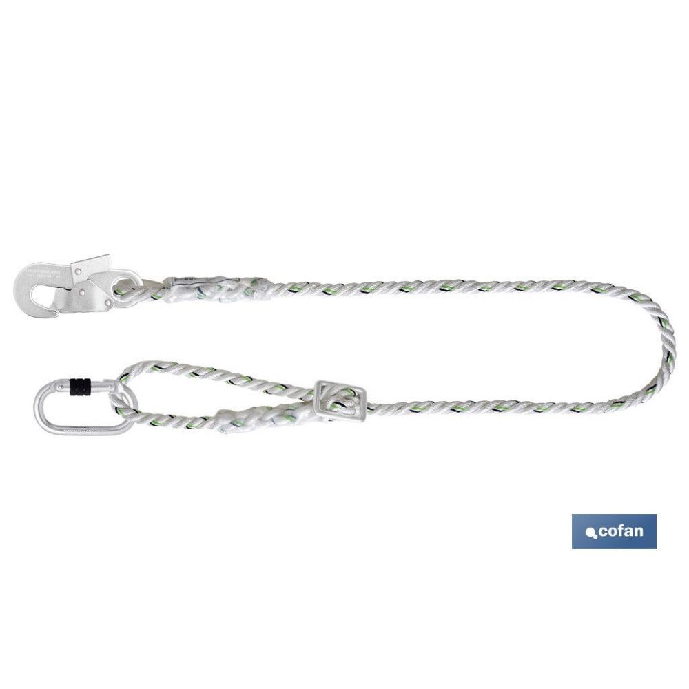 CUERDA POSICIONAMIENTO C/AJUSTADOR+MOSQUETONES (PACK: 1 UDS)