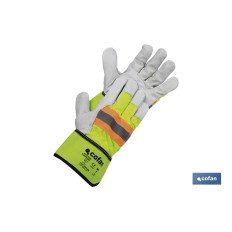 GUANTE VACUNO AMERICANO AMARILLO FLÚOR TALLA 10 (PACK: 12 UDS)