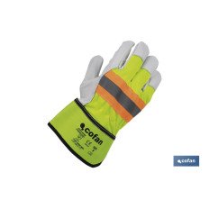 GUANTE VACUNO AMERICANO AMARILLO FLÚOR TALLA 10 (PACK: 12 UDS)