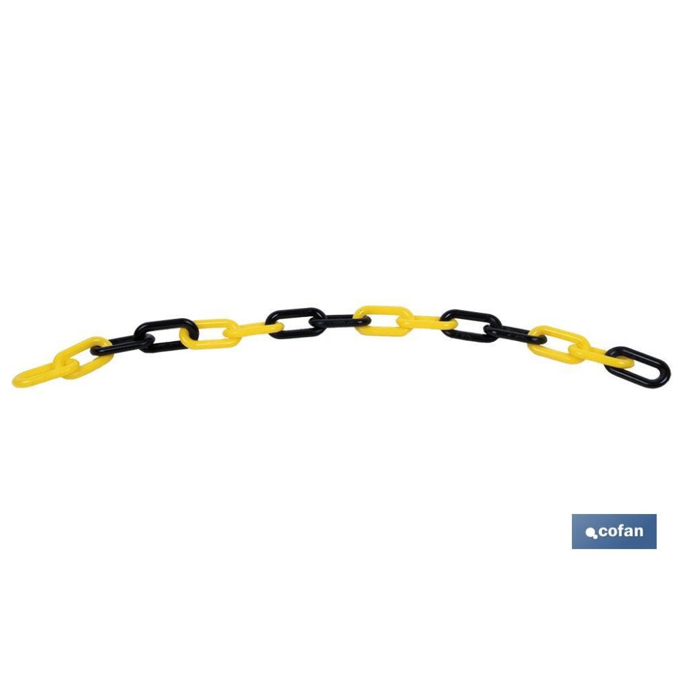 CADENA DE PLÁSTICO 8MM 30 MTS (AMARILLO/NEGRO) (PACK: 1 UDS)