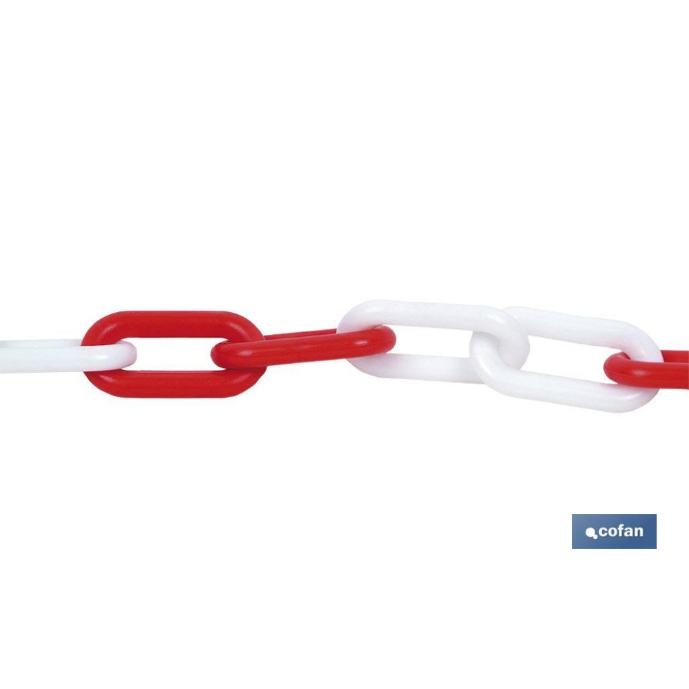 CADENA DE PLÁSTICO 8MM 30 MTS (ROJO/BLANCO) (PACK: 1 UDS)