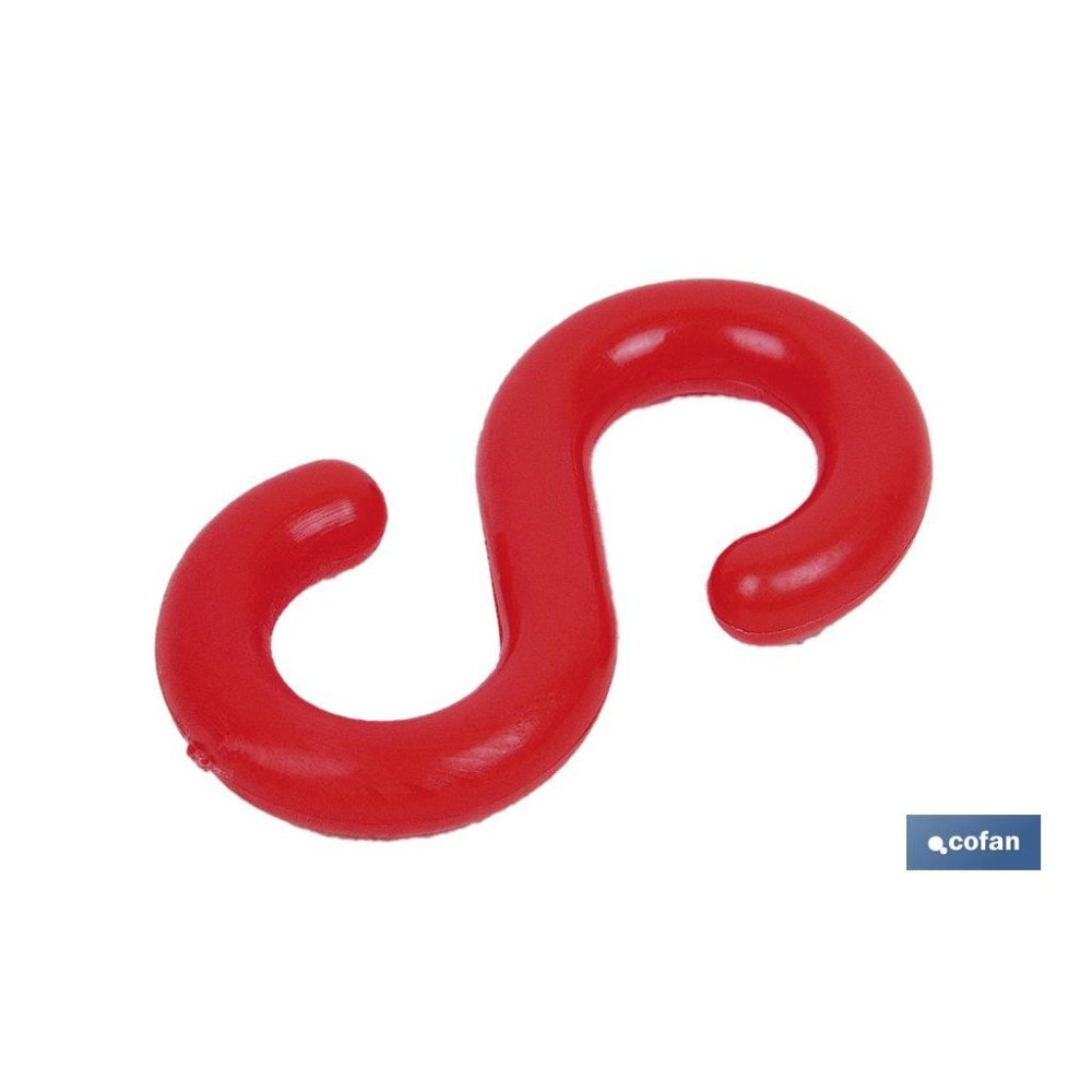 GANCHO S  CADENA PLÁSTICO 8mm ROJO (PACK: 1 UDS)