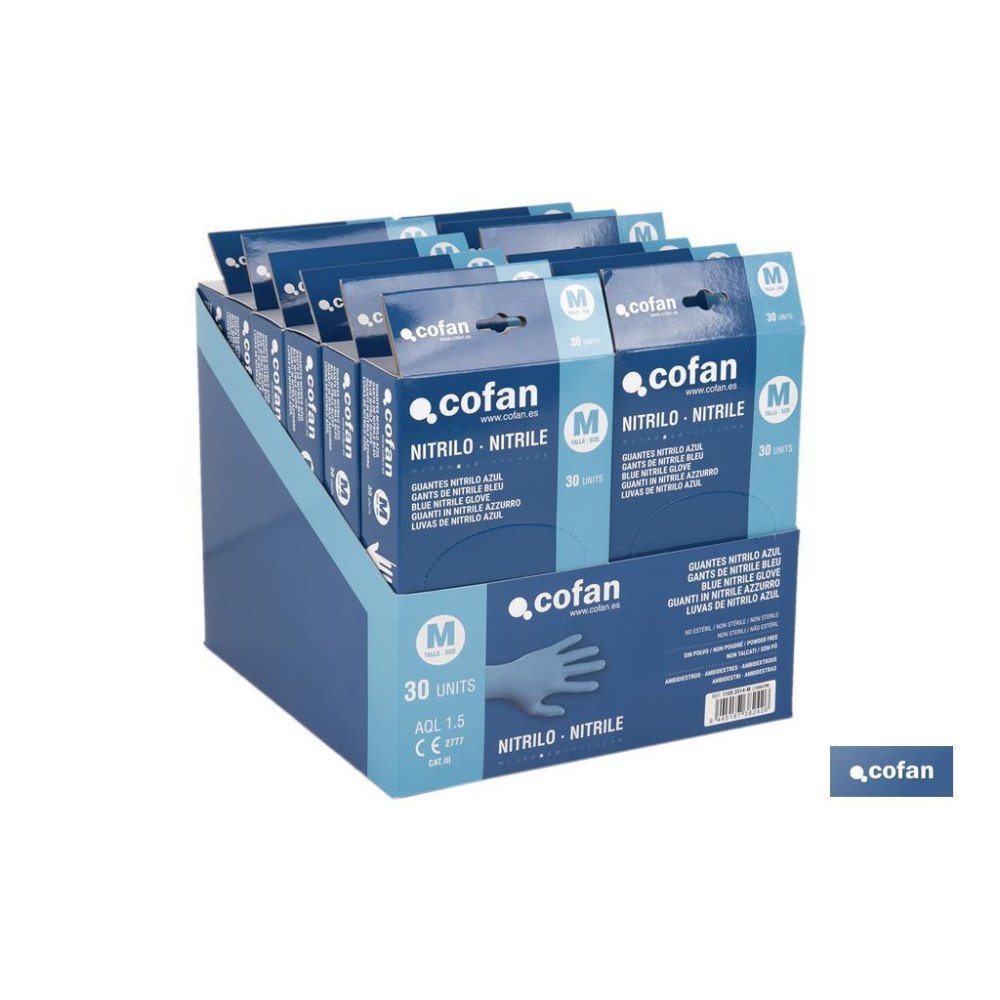 CAJA 30 UNDS. GUANTES NITRILO T-M (PACK: 1 UDS)