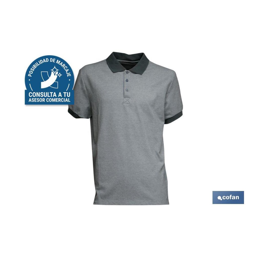 POLO 2 TONOS VERDON 160gms/m GRIS-NEGRO TALLA XL (PACK: 1 UDS)