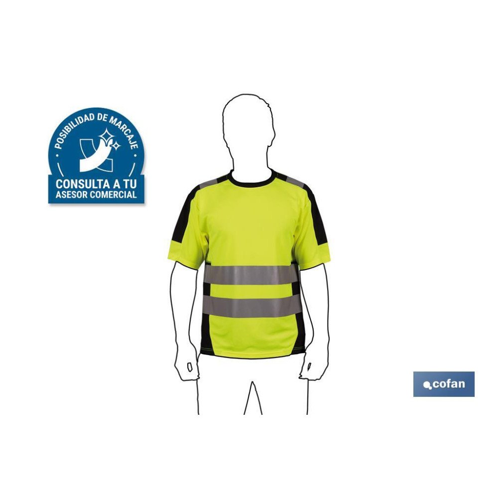 CAMISETA DE ALTA VISIBILIDAD MODELO ARTURO AMARILLA Y NEGRA TALLA L (PACK: 1 UDS)