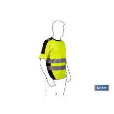 CAMISETA DE ALTA VISIBILIDAD MODELO ARTURO AMARILLA Y NEGRA TALLA L (PACK: 1 UDS)