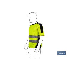 CAMISETA DE ALTA VISIBILIDAD MODELO ARTURO AMARILLA Y NEGRA TALLA L (PACK: 1 UDS)