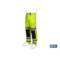 PANTALÓN DE ALTA VISIBILIDAD MODELO SIRIO AMARILLO Y AZUL MARINO TALLA L (PACK: 1 UDS)