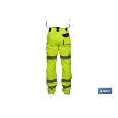 PANTALÓN DE ALTA VISIBILIDAD MODELO SIRIO AMARILLO Y AZUL MARINO TALLA L (PACK: 1 UDS)