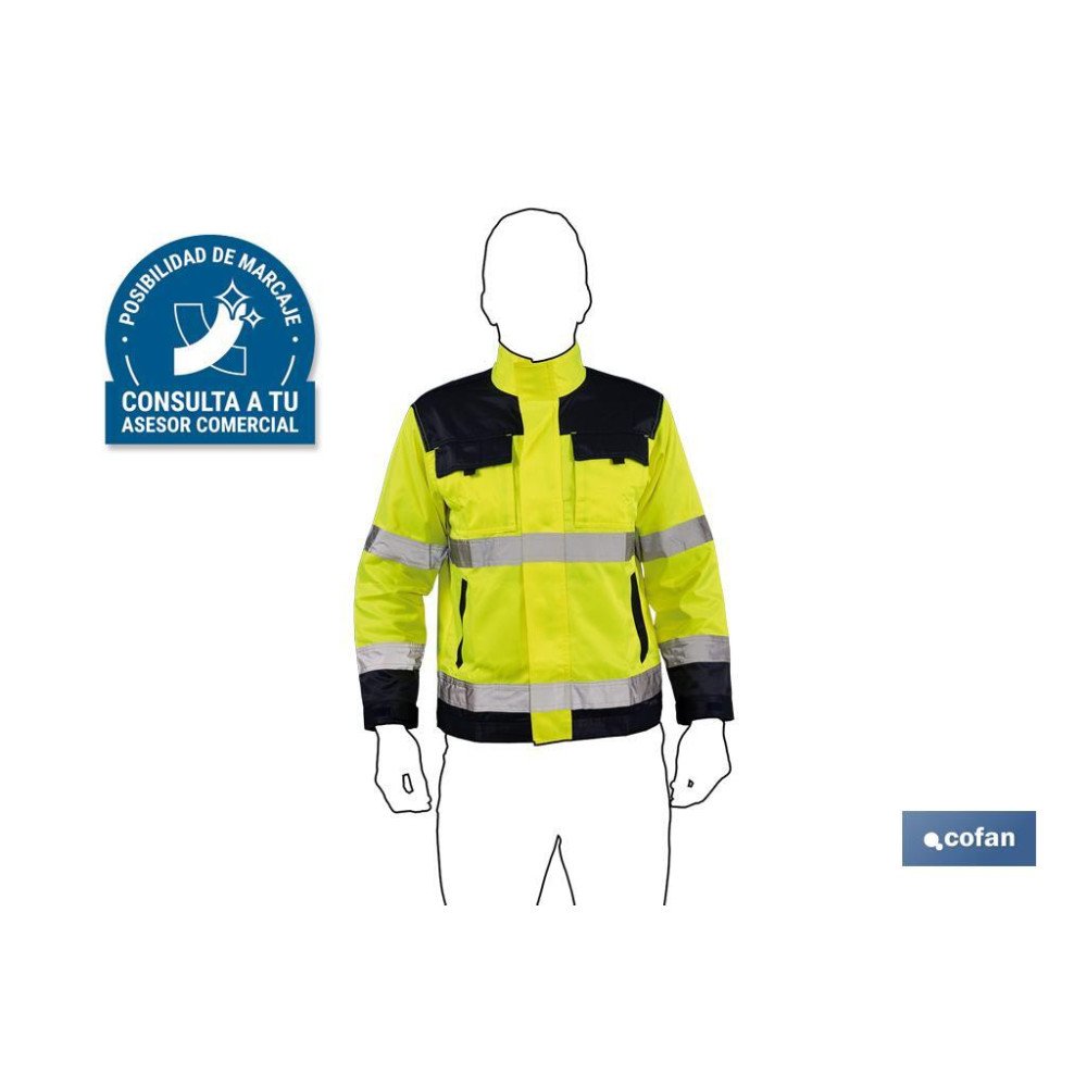 CHAQUETA DE ALTA VISIBILIDAD MODELO VEGA AMARILLA Y AZUL MARINO TALLA L (PACK: 1 UDS)