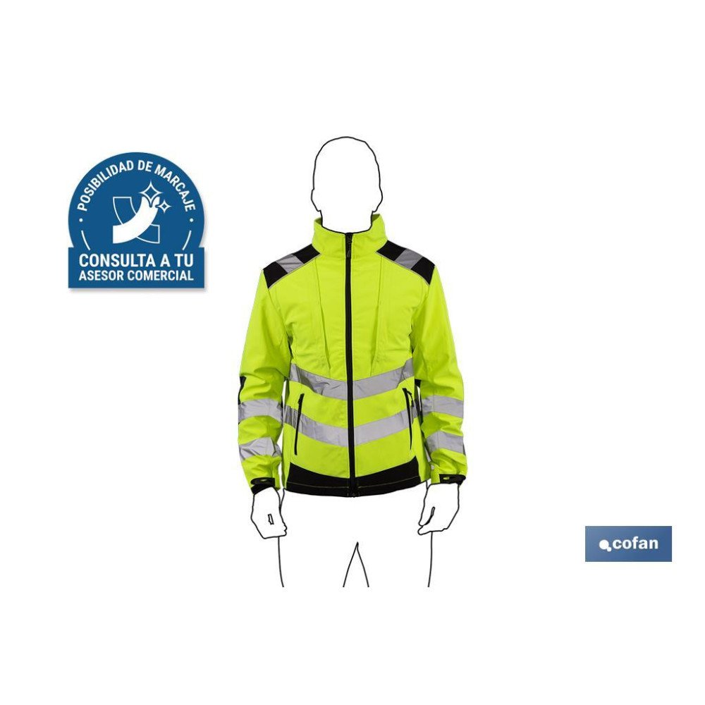 SOFTSHELL DE ALTA VISIBILIDAD MODELO ALFA CENTAURI AMARILLO Y NEGRO TALLA L (PACK: 1 UDS)
