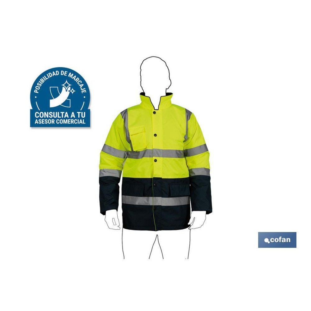 PARKA DE ALTA VISIBILIDAD MODELO DENEB AMARILLO Y AZUL TALLA L (PACK: 1 UDS)