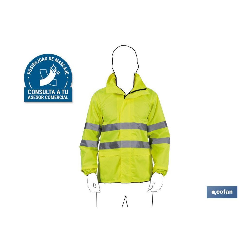 CHAQUETA DE LLUVIA DE ALTA VISIBILIDAD MODELO PÓLUX AMARILLA TALLA L (PACK: 1 UDS)