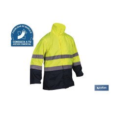 CHAQUETA DE LLUVIA DE ALTA VISIBILIDAD MODELO SAGITARIO AMARILLA Y AZUL TALLA L (PACK: 1 UDS)