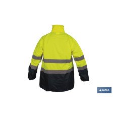 CHAQUETA DE LLUVIA DE ALTA VISIBILIDAD MODELO SAGITARIO AMARILLA Y AZUL TALLA L (PACK: 1 UDS)