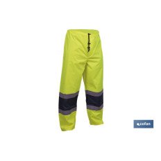 PANTALÓN DE LLUVIA DE ALTA VISIBILIDAD MODELO BELLATRIX AMARILLA Y AZUL TALLA L (PACK: 1 UDS)