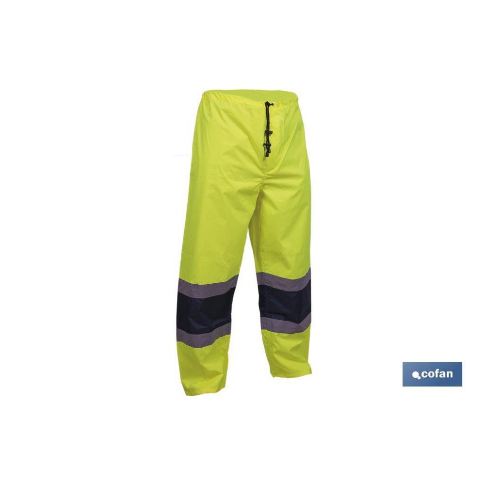 PANTALÓN DE LLUVIA DE ALTA VISIBILIDAD MODELO BELLATRIX AMARILLA Y AZUL TALLA L (PACK: 1 UDS)