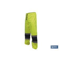 PANTALÓN DE LLUVIA DE ALTA VISIBILIDAD MODELO BELLATRIX AMARILLA Y AZUL TALLA L (PACK: 1 UDS)
