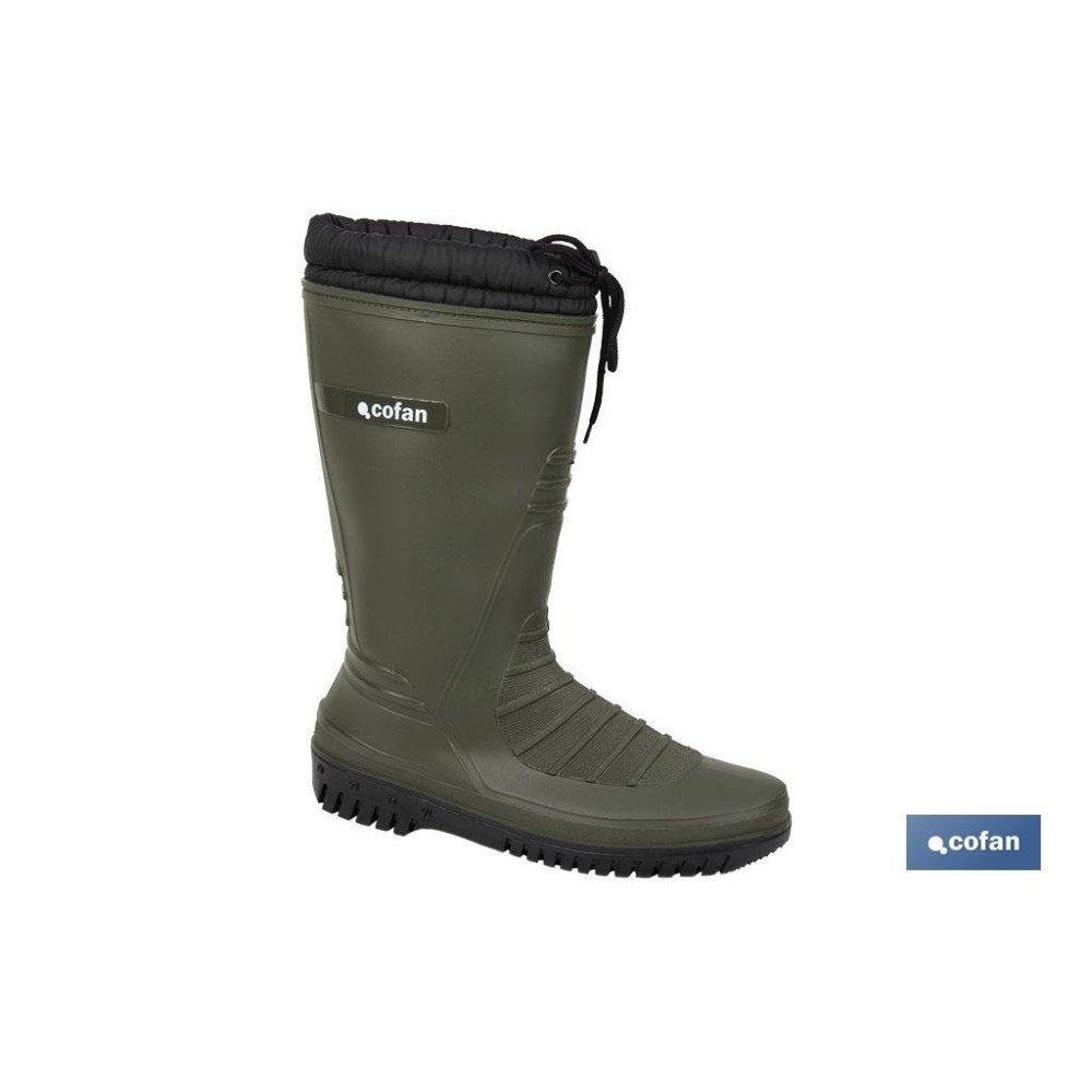 BOTA DE AGUA VERDE/NEGRA CON FORRO POLAR TALLA 38 (PACK: 1 UDS)