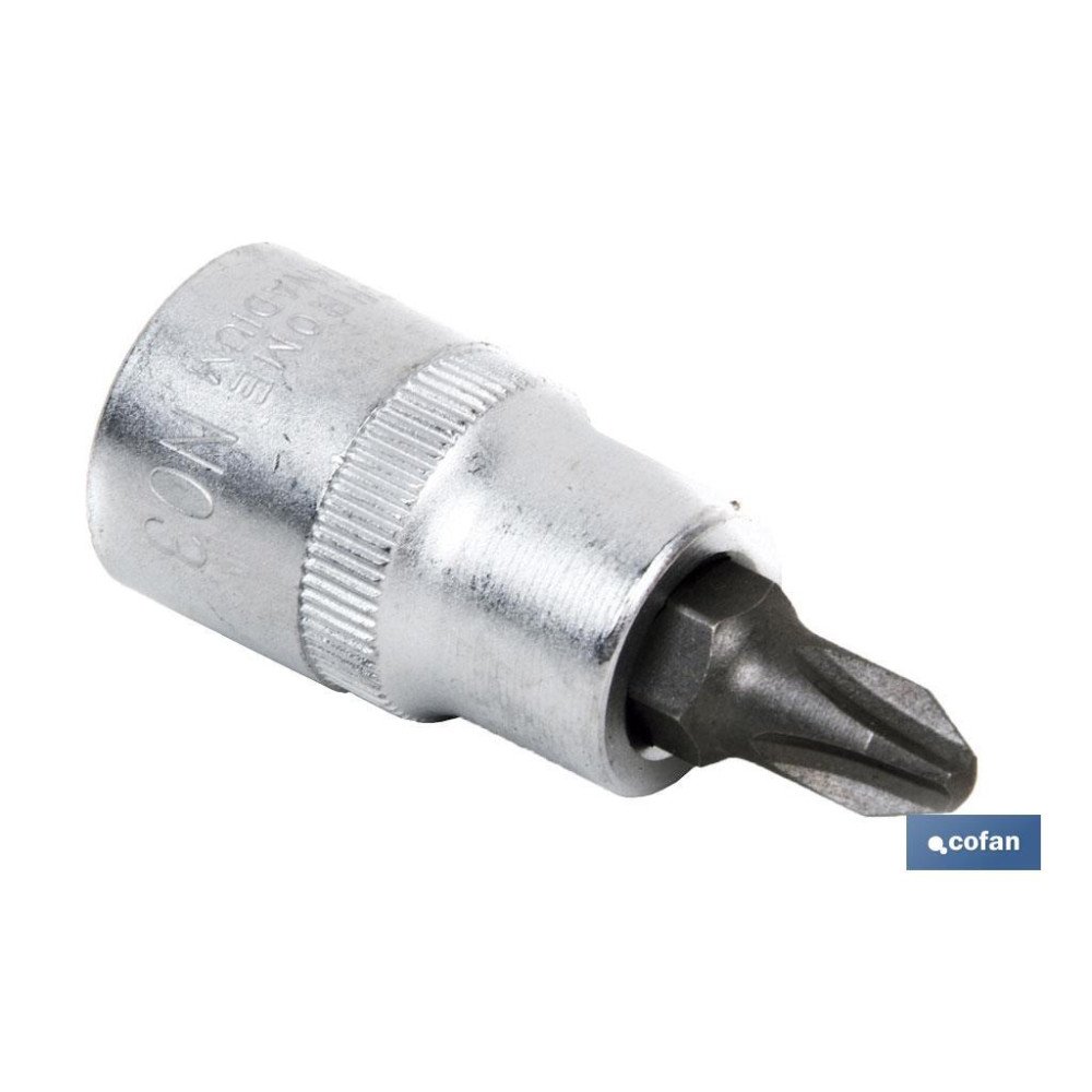 LLAVE DE VASO 1/4 CON PUNTA PZ-2 (PACK: 1 UDS)