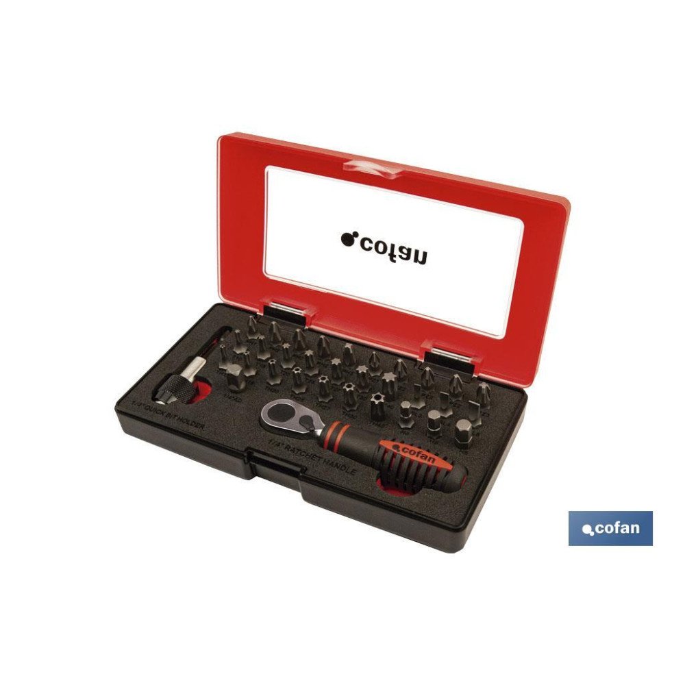 SET MINI CARRACA 1/4 CON PUNTAS (33 PCS.) (PACK: 1 UDS)