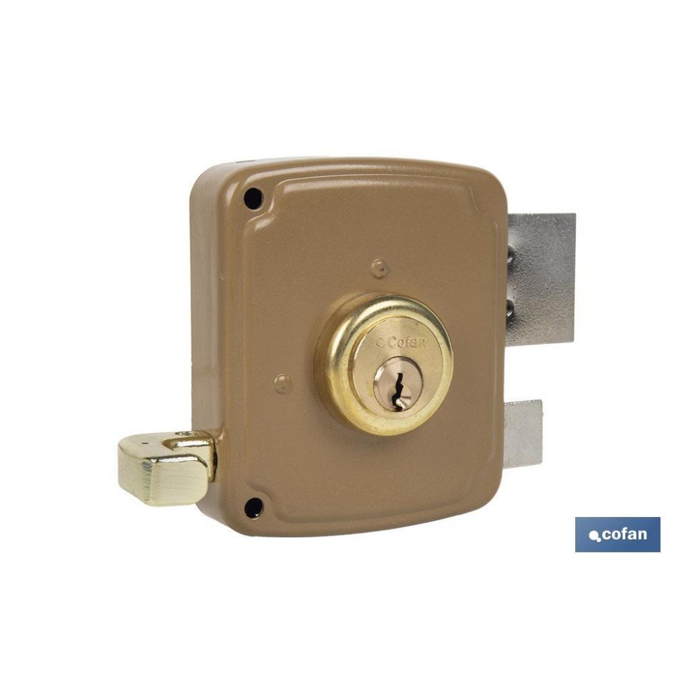 CERRADURA SOBREPONER C/CERRADERO 80mm IZQUERDA (PACK: 1 UDS)