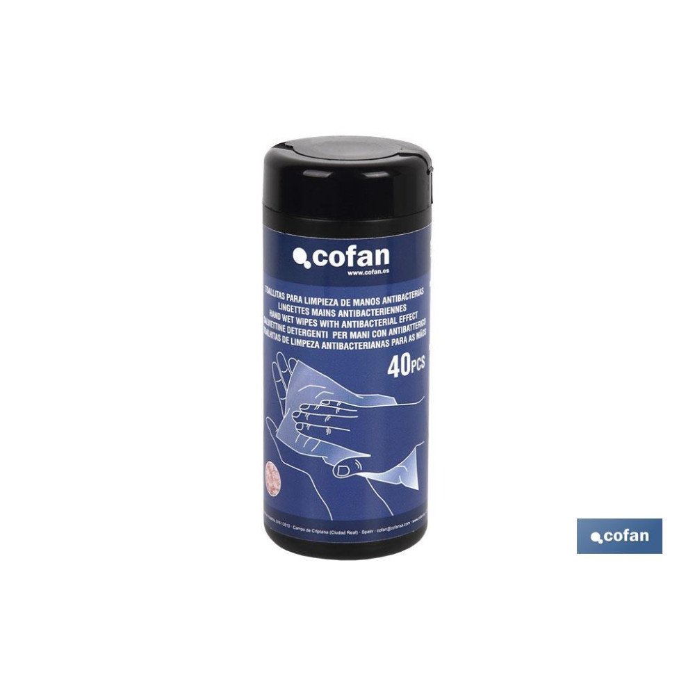 TOALLITAS PARA LIMPIEZA DE MANOS ANTIBACTERIAS 40 UDS (PACK: 1 UDS)