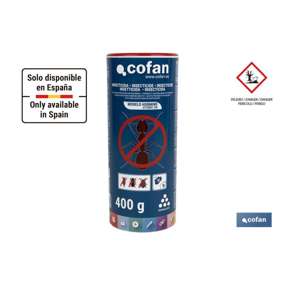 INSECTICIDA MICROGRANULADO PARA HORMIGAS MODELO HORMIWE 400g (PACK: 1 UDS)