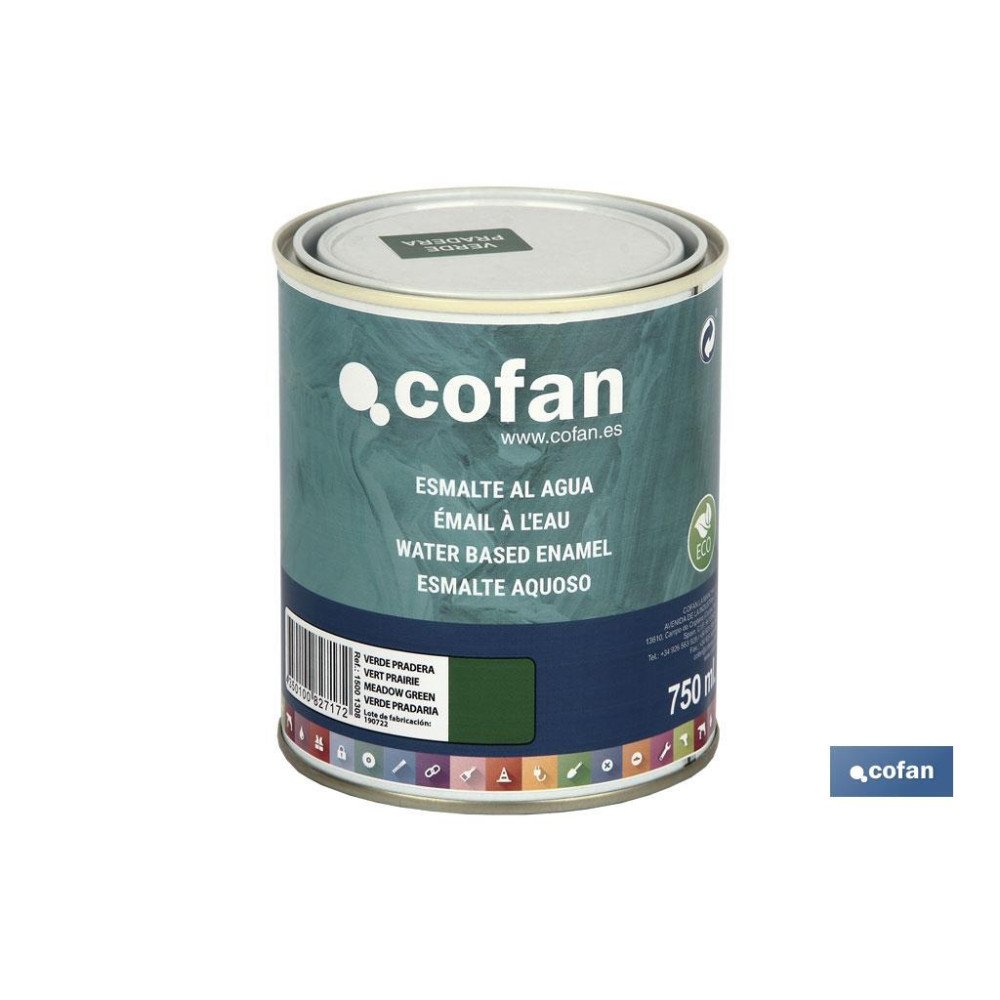 ESMALTE AL AGUA (750 ML) VERDE PRADERA BRILLO (PACK: 1 UDS)