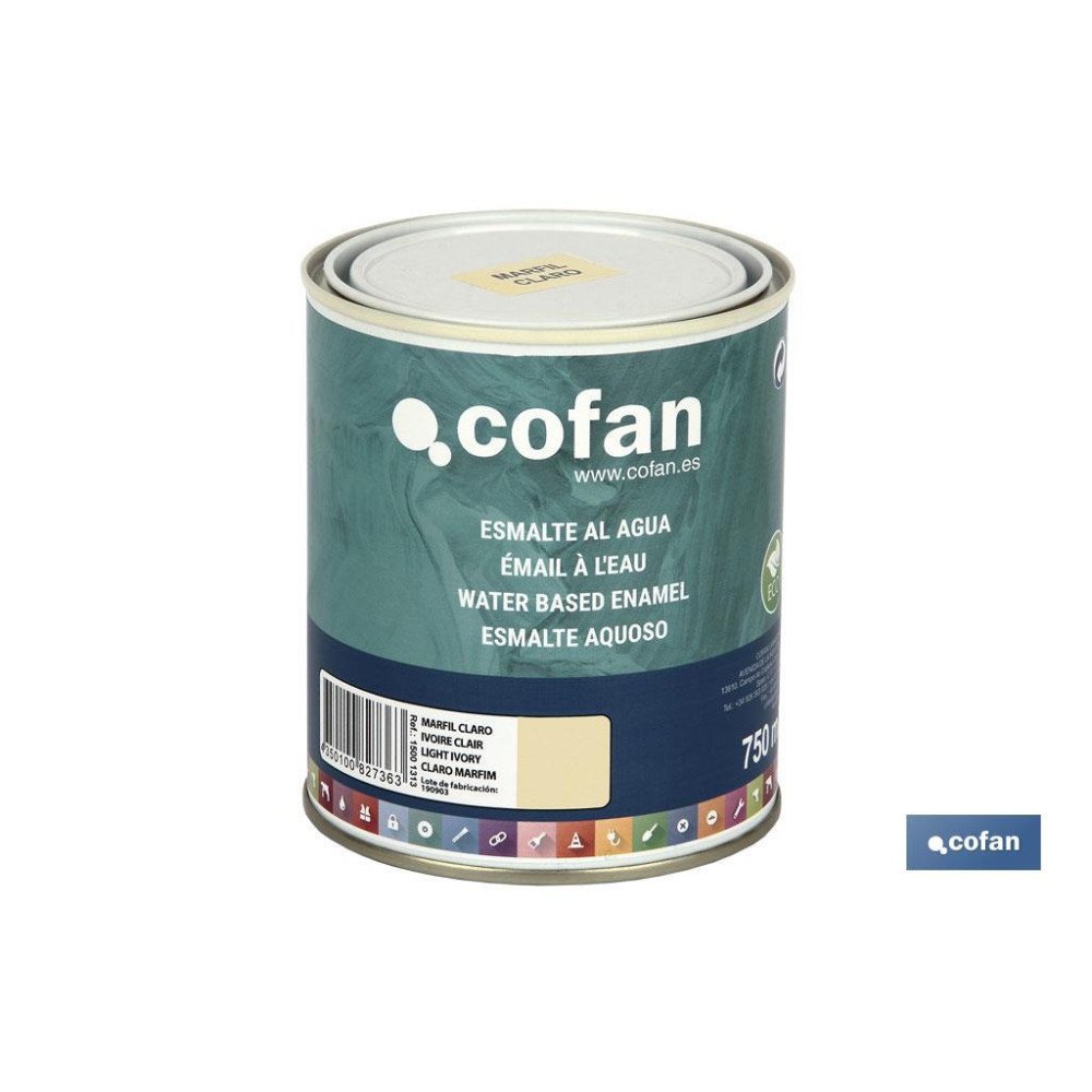 ESMALTE AL AGUA (750 ML) MARFIL CLARO BRILLO (PACK: 1 UDS)