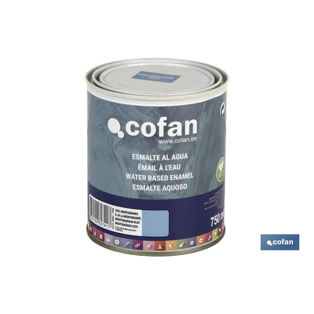 ESMALTE AL AGUA (750 ML) AZUL MEDITERRANEO BRILLO (PACK: 1 UDS)