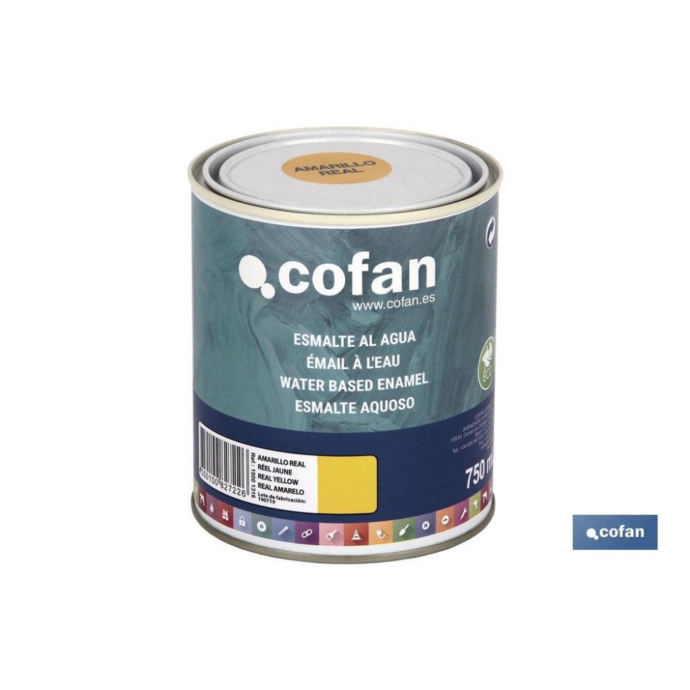 ESMALTE AL AGUA (750 ML) AMARILLO REAL BRILLO (PACK: 1 UDS)