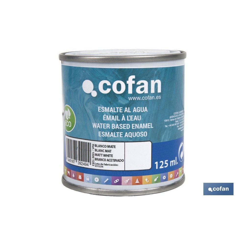 ESMALTE AL AGUA (125 ML) BLANCO MATE (PACK: 1 UDS)