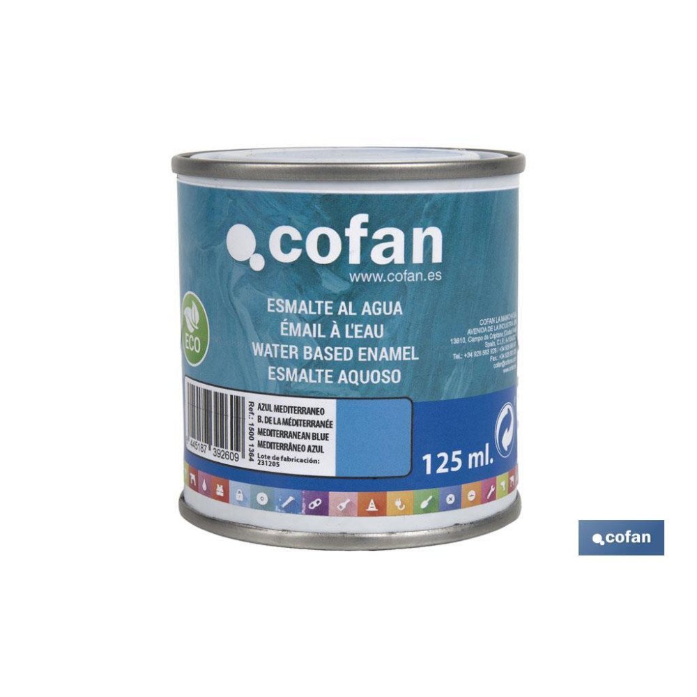 ESMALTE AL AGUA (125 ML) AZUL MEDITERRANEO BRILLO (PACK: 1 UDS)
