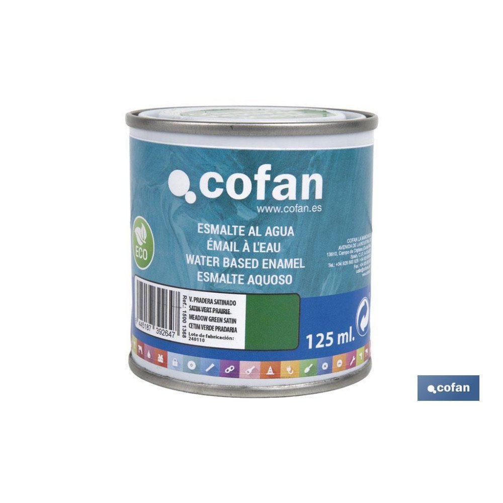 ESMALTE AL AGUA (125 ML) VERDE PRADERA SATINADO (PACK: 1 UDS)