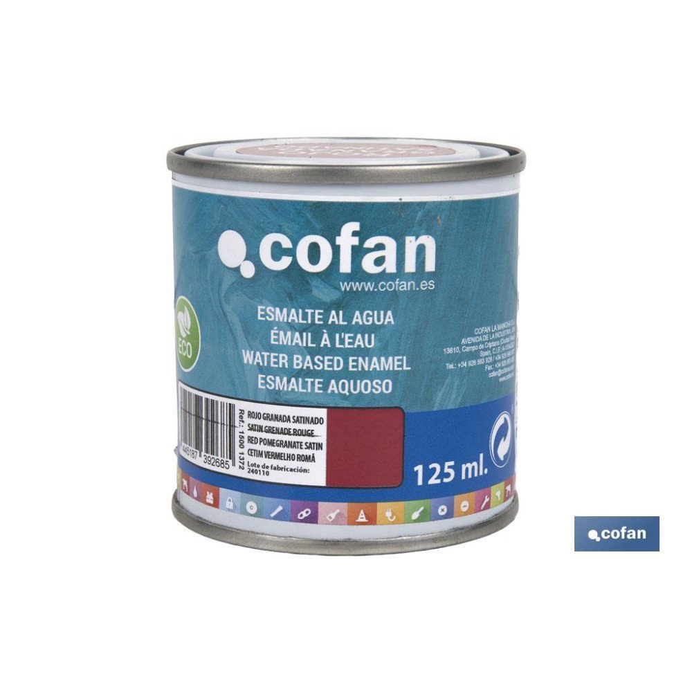 ESMALTE AL AGUA (125 ML) ROJO GRANADA SATINADO (PACK: 1 UDS)
