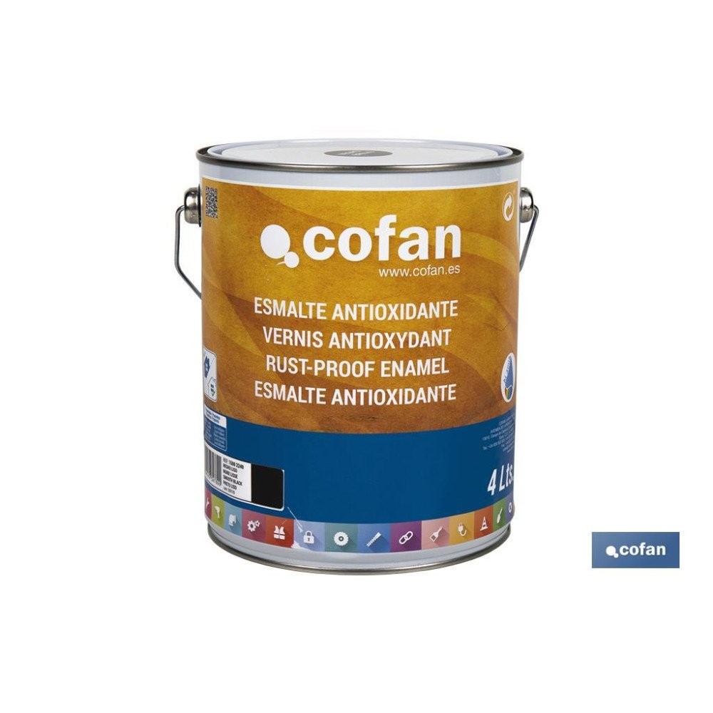 ESMALTE ANTIOXIDANTE LISO AL AGUA NEGRO 4 L (PACK: 1 UDS)