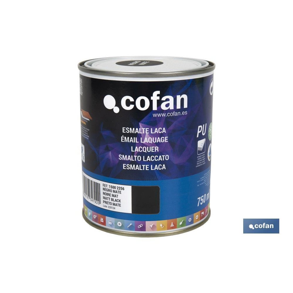 ESMALTE LACA AL AGUA NEGRO 750 ML MATE (PACK: 1 UDS)